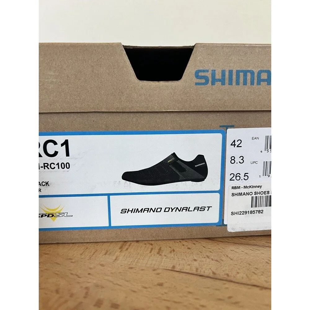 Shimano RC1 SH-RC100 Road Cycling Shoes Black Unisex EU42 Hook & Loop 3 Bolt